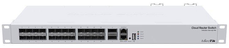 MikroTik Cloud RouterSwitch 24Port SFP+ 2Port QSFP | CRS326-24S+2Q+RM - 24