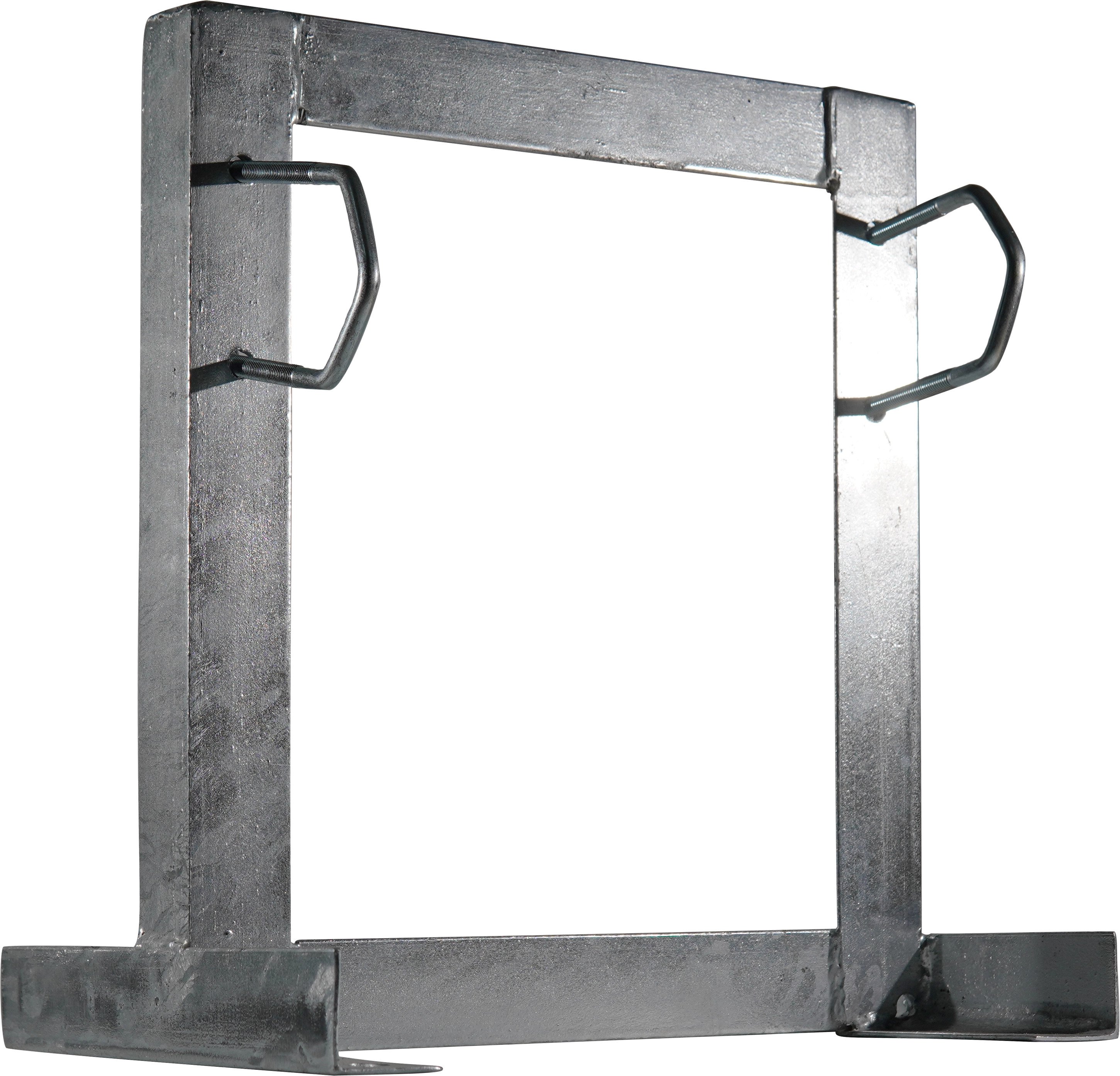 Square Wall Mount Brackets, 250mm Offset, 32-60mm, Two Clamp Galvanised